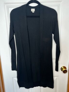 A New Day Black Longline Cardigan Open Front